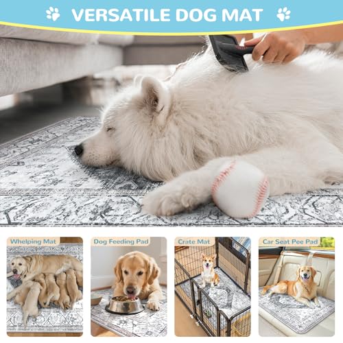 Image of Lahome Extra-Large Washable Dog Pee Pads (72 inchx72 inch) - Super Absorbent & Waterproof - Leakproof Reusable Mat for Playpens, Beds & Whelping , Convenient Cleanup,Gray