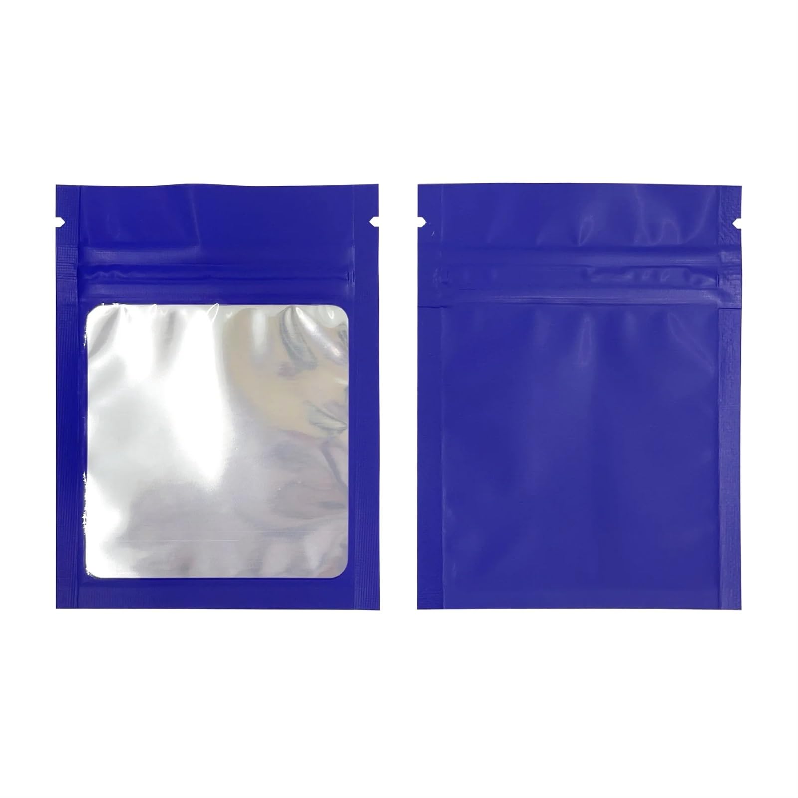 Ziplock Baggies, Flat Mylar Zip Lock Bags Multicolor Resealable(Deep Blue)