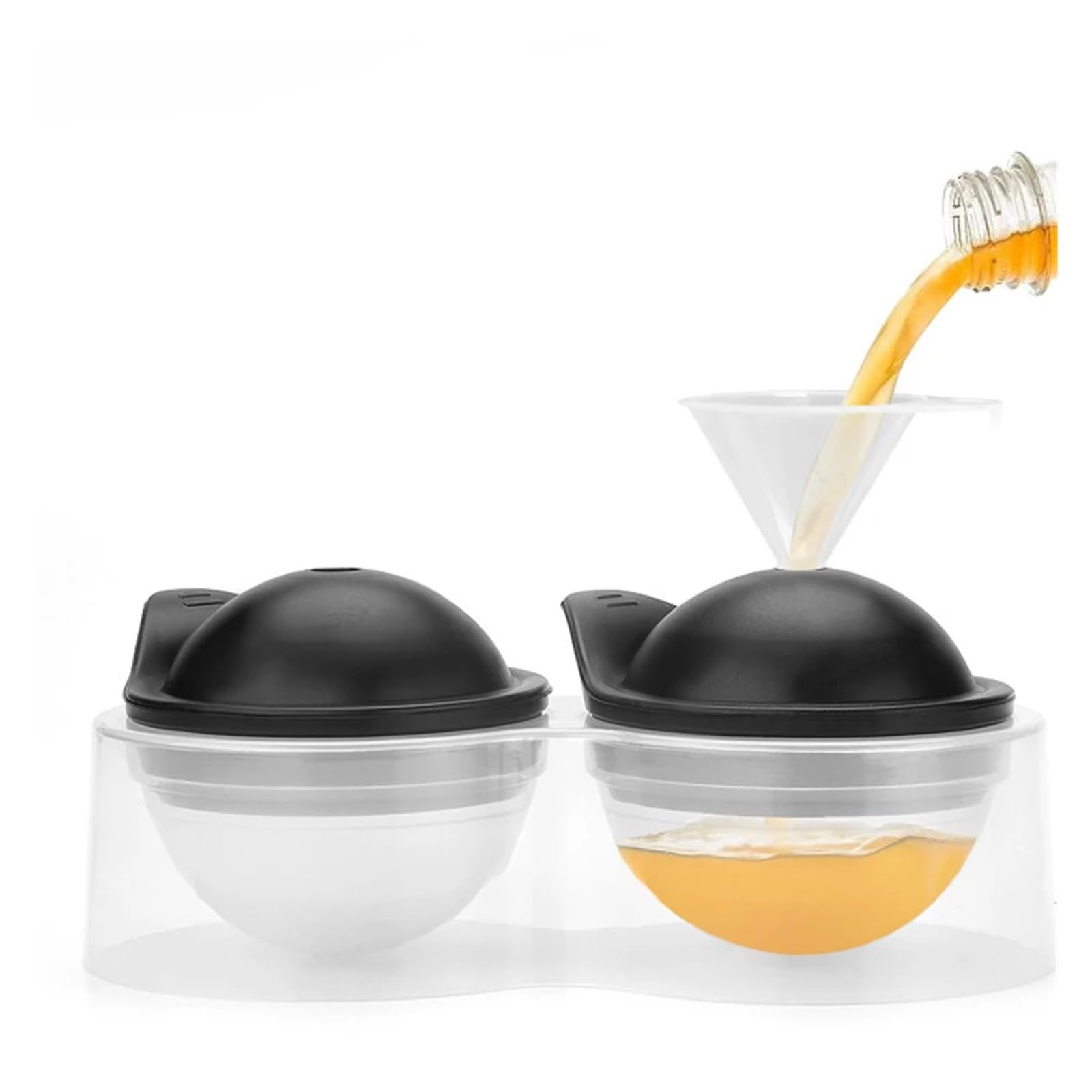 Molde de bolas de hielo de silicona, molde esférico, bandeja grande | Material de silicona, forma esférica o redonda, opciones de 2, 4 o 6 cavidades por juego(2 Cup)