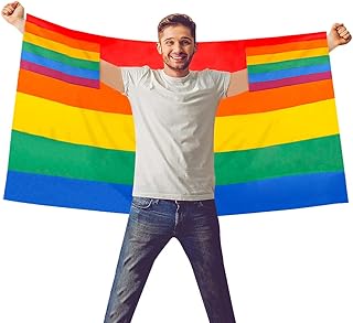レインボー旗 応援 マント フラッグ 虹の旗 虹色 矩形 ポリエステル 繰り返し使用可能 洗える LGBT 同性愛 鮮やか 耐久性 プライド 平和 自由 平等 イベント 飾り 装飾 応援 屋内 屋外 世界 展示会場 文化祭 バー 90*150cm