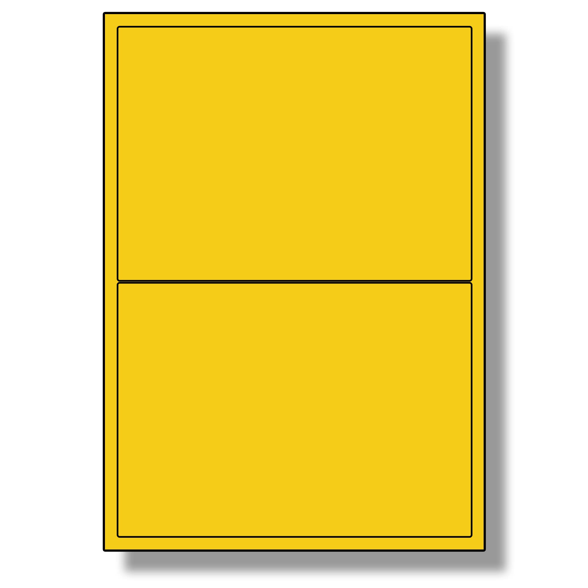 Label Planet® 2 Per Sheet, 50 Sheets (100 Yellow Labels). Coloured Paper Labels Rounded Corners, 199.6 x 143.5mm, LP2/199 C. — image 1