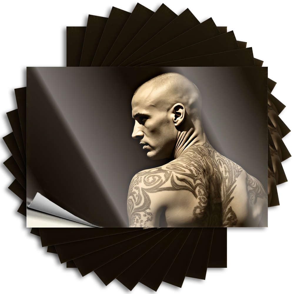 Rubber Darts Saying - Tattooed Man with Intricate Designs Helmet Waterproof Vinyl Sticker(6X9CM)