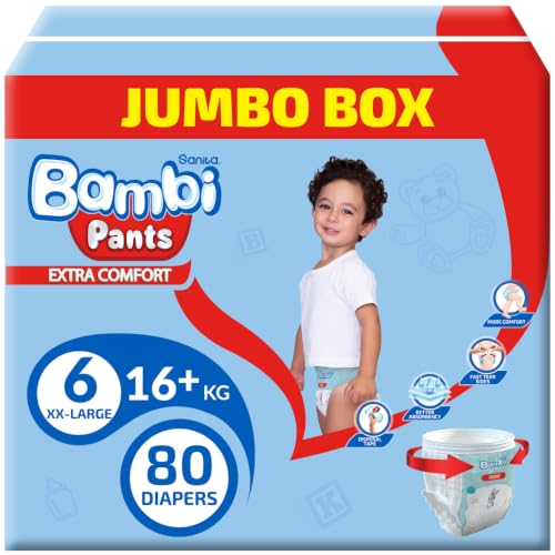 Sanita Bambi Pants Size 6 Xxl Jumbo Box 80 Diapers