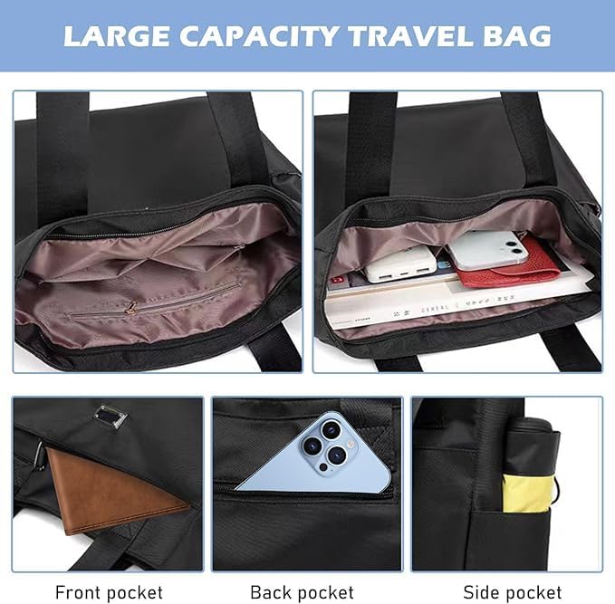 DRAYA DEAL'S Nylon Tote Shoulder Bag with Double Handles, Lightweight Waterproof Shoulder Bag, Women's Large Capacity Top Handle Handbags, Nylon Tote Bag for Gym, Work, School[multicolor]