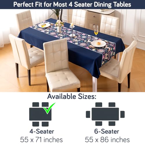 Image of HOKIPO Modern Grace Table Cloth for 4 Seater, 55x71 in, Blossom Stag