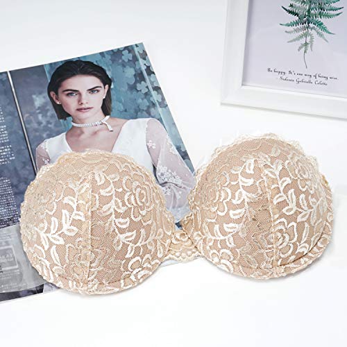 Image of JOATEAY Adhesive Bra Strapless Sticky Push Up Reusable Invisible Lift Padded Non-Slip for Women Backless Dress Wedding Party