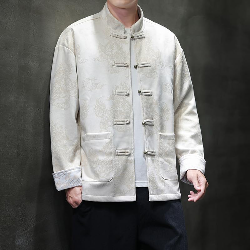 Veste Chinoise Imprimée Jaune Qilin en taille XS motif citronnier pour automne