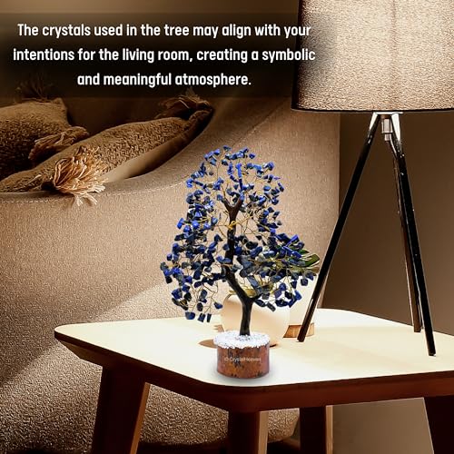 Image of Certified Lapis Lazuli Crystal Tree for Good Luck - Healing Crystals Money Tree for Wealth, Positive Energy at Home Office - Decorative Spiritual Gifts for Vastu, House Warming