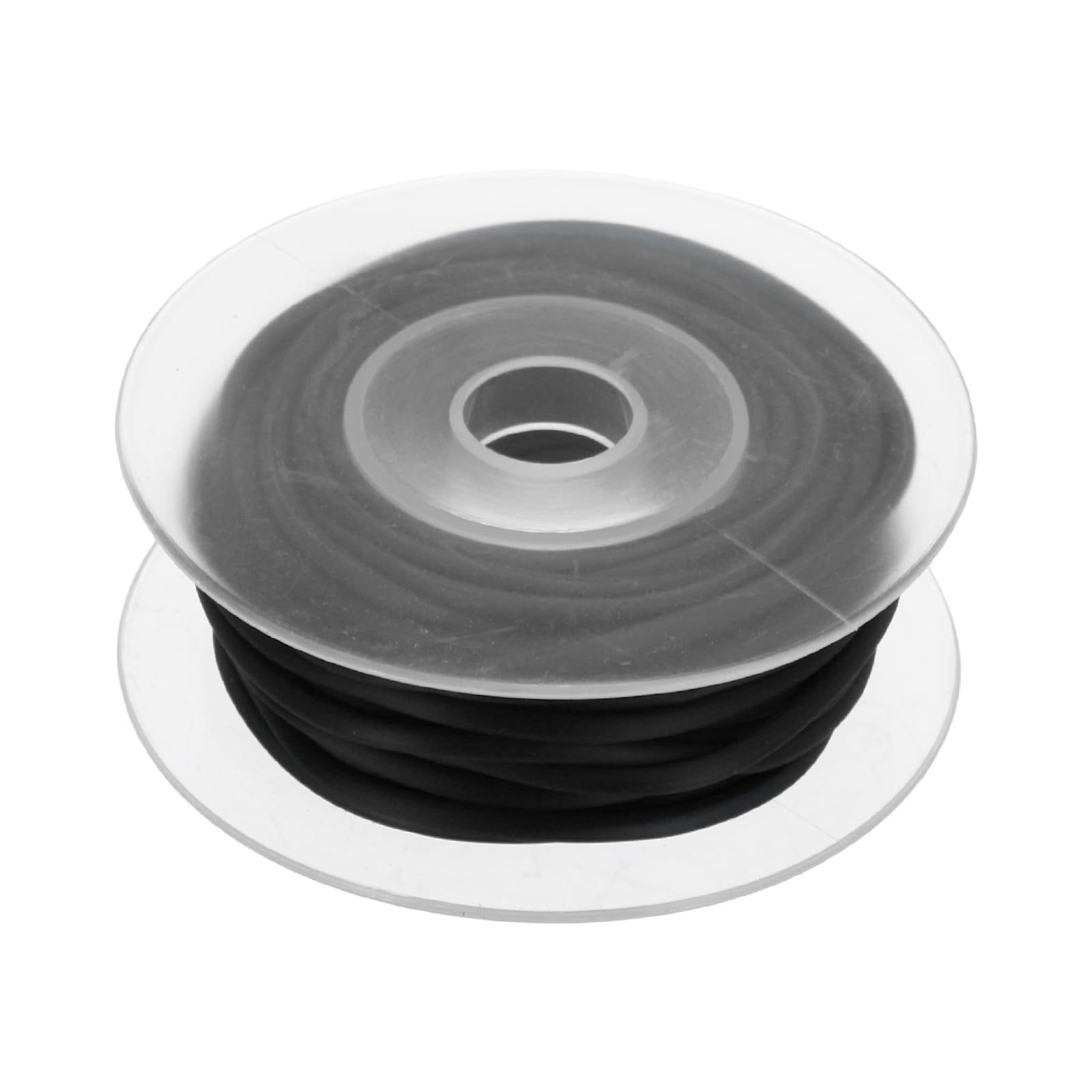 sourcing map 2mm 5.5Yards Hollow Pipe Rubber Cords, Elastic Silicone Tube Cord Barber Cord for Knitting Jewelry Making DIY Crafts Stitch Holders, Black