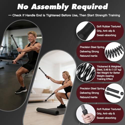 CYFIE Weighted Ropeless Battle Rope for Home Gym, Portable Cordless Battle Ropes for HIIT Cardio, Strength Training & Fat Burning in Small Spaces, Portable Workout Equipment for Men & Women — view 3