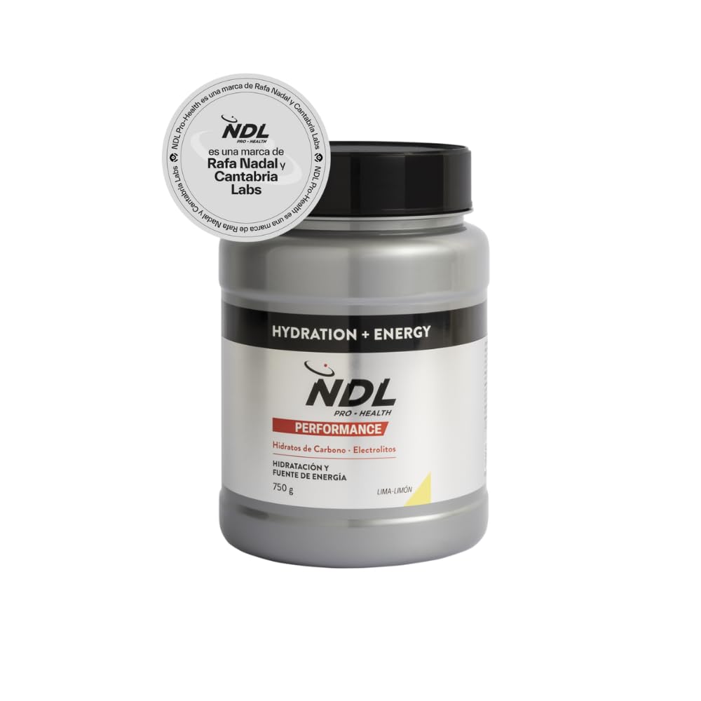 NDL Pro-Health Hydration energy | Bebida Isotónica de hidratación rápida con electrolitos en polvo y sales minerales para el deporte | Reduce el cansancio y la fatiga | Lima-Limón | 750g
