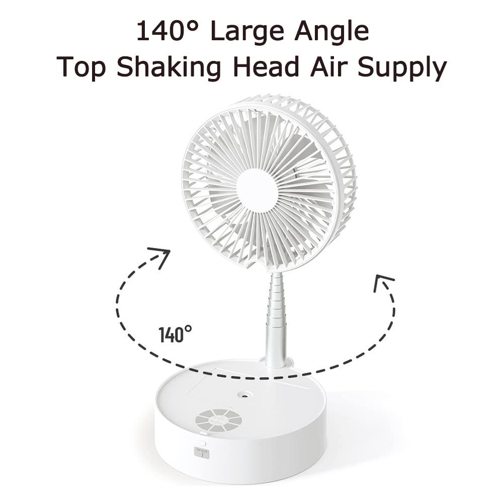 Generico Ventilatore Pieghevole Con Umidificatore Spray 89cm Oscillante 140 - Telecomando Silenzioso Ricaricabile per Ufficio Campeggio