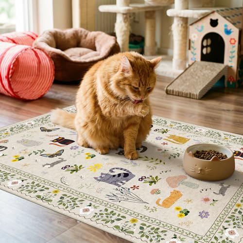 Small 2x3 Area Rugs for Entryway: Washable Kitchen Runner Rug Non Slip Soft Low Pile Animal Cat...