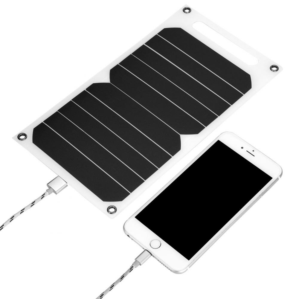 Chargeur Panneau Solaire Portable 10W Ultra-Mince Imperméable IP62 Haute Efficacité avec Port USB 5V 1200mAh