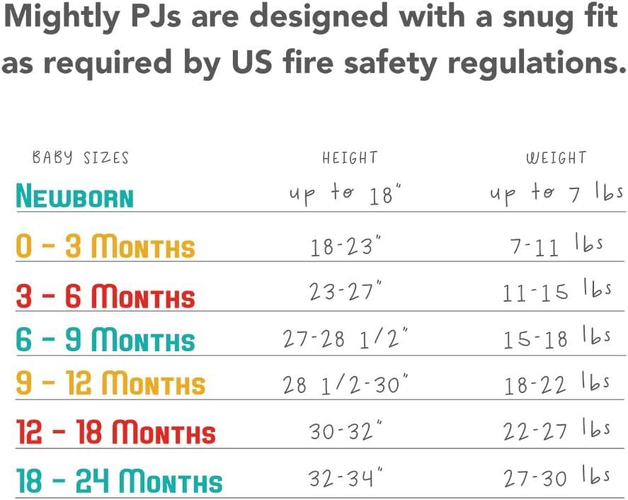 Mightly ボーイズ&amp;ガールズパジャマ | 100%オーガニックコットン ソフト、伸縮性、快適なフットレスパジャマセット