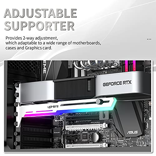 Support de carte graphique pour PC gaming upHere G276WTARGB à LED ARGB synchronisé
