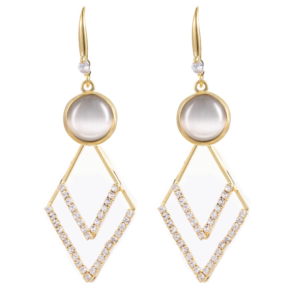 ArtigreenOpal diamond S925 silver needle earrings for women simple and fashionable holiday gifts