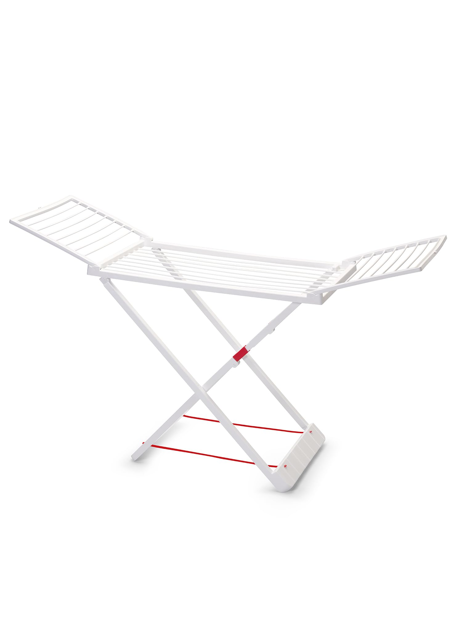PlasticForte Tendedero Plegable y Extendible para Balcón, 20 m de Tendido con Pinzas, Gran Capacidad, Ligero y Resistente al Sol, Fácil de Transportar, Bloqueo de Seguridad, Blanco