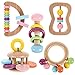 STOBOK 5Pcs del Bambino Giocattoli Sonaglio di Legno Jingle Bells A Mano Jingle Stick Rattle Shaker Giocattoli del Bambino Massaggiagengive Dentizione Giocattoli per Il Bambino per