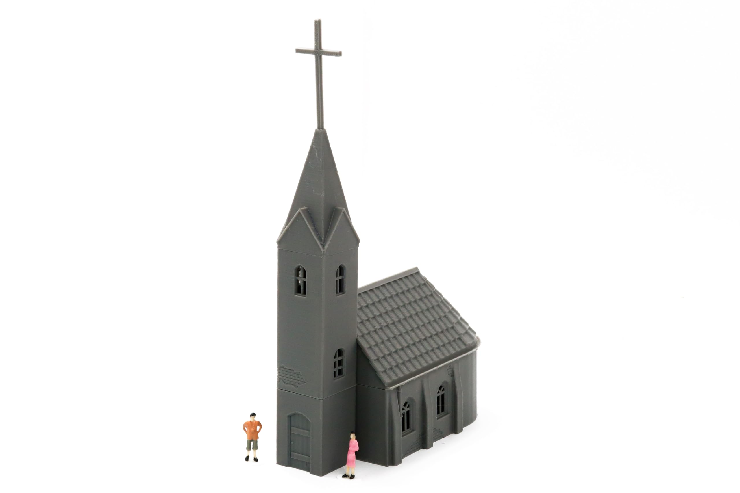 Petite chapelle - Bâtiment ferroviaire miniature imprimé en 3D à l'échelle HO. époque III et au-dessus.