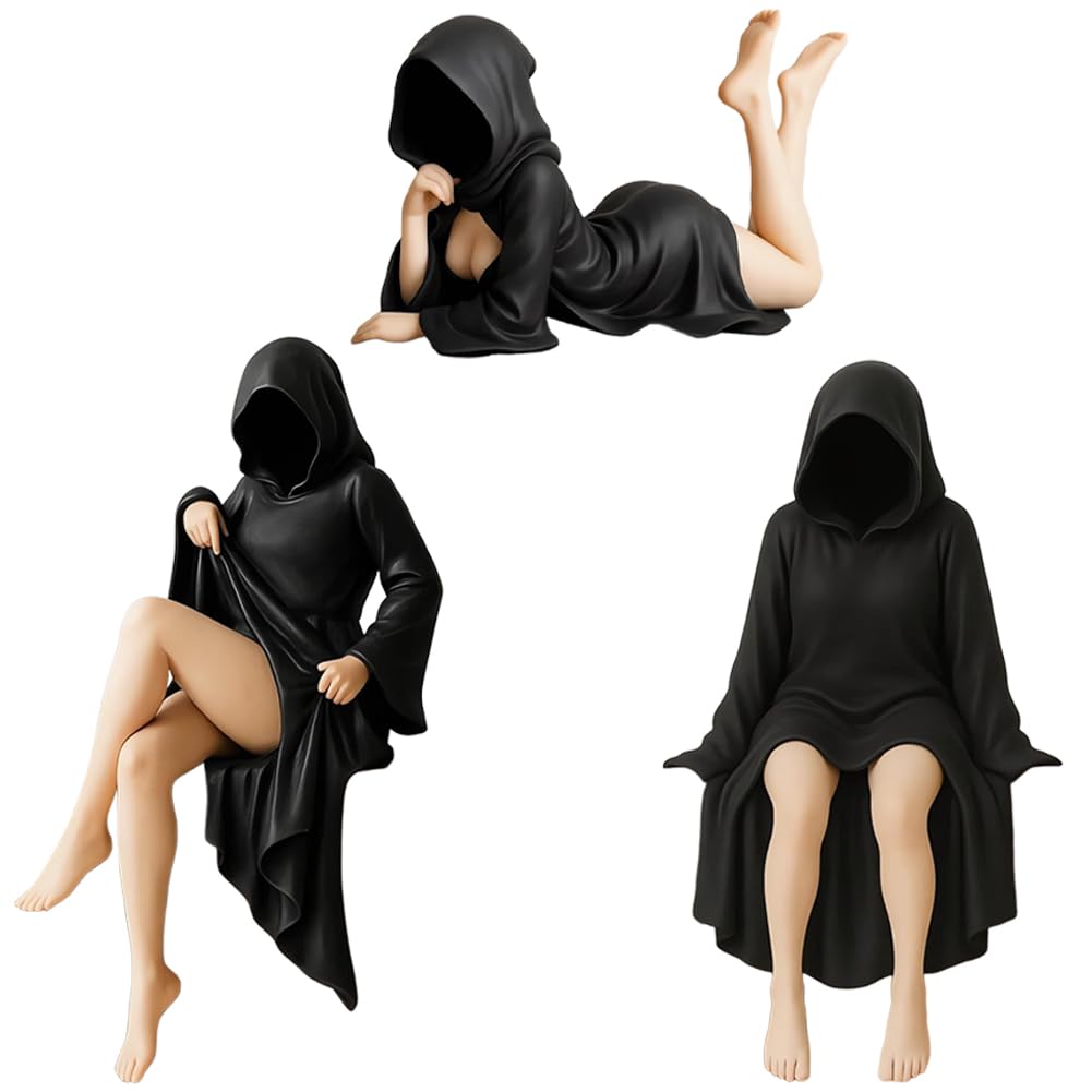 Jiumaocleu 3PCS Anime Mysterious Statue Figure - 10CM Mysterious Bookshelf Sculpture Figurine PVC Decorations Desktop Ornaments