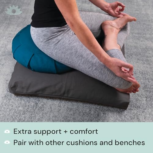 Zabuton, Eclipse line, Buckwheat Filled Meditation Cushion, 23" x 23" - Image 3
