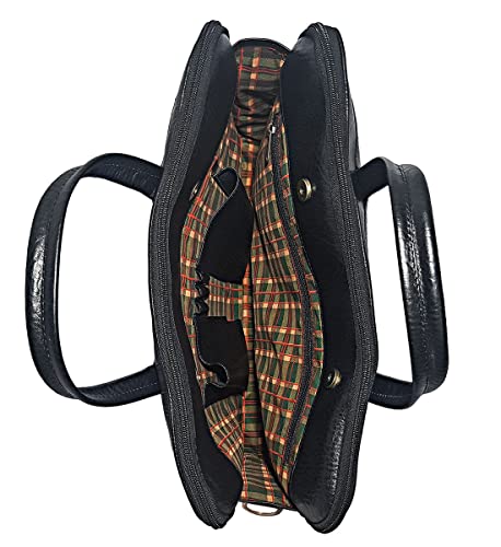 Bolsa Pasta Masculina Feita De Couro Bovino Para Notebook Cor:Preto