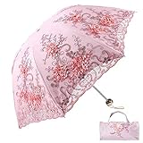 Parapluie de voyage portable : parfait parapluie de voyage pliable livré dans un joli étui de transport en dentelle, taille compacte, il ressemble presque à une housse de bouteille de vin fantaisie.