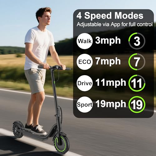Image of Electric Scooter, 19 MPH, 15 to 21 Miles Long Range, 350W Motor, Foldable E Scooter for Teens Adults Big Kids-Scooter with App, 8.5-inch Tires and Dual Braking