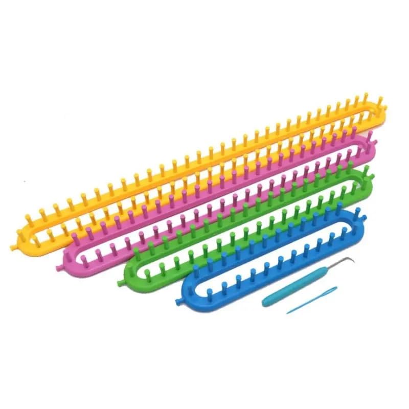 Telares De Tejer,Kit De Tejer Telar 4 Tamaño Largo Knitter Kit Kit Kit Needles Hour Herramienta de costura for chal Sombrero de bufanda