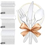 Wiederverwendbar Plastikbesteck, 300PCS Plastikbesteck mit Plastiklöffel, Plastikgabeln, Plastik Messer, Partygeschirr Mehrweg & Robust Party Besteck