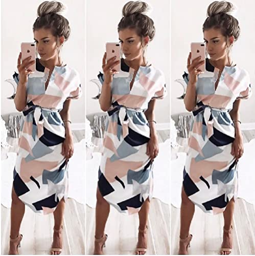 Quenny Geometric Square Print Skirt, Generous Women's Dress4