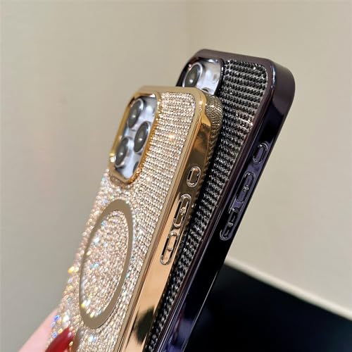 Coque antichoc magnétique iPhone 15 Plus paillettes argent - 5