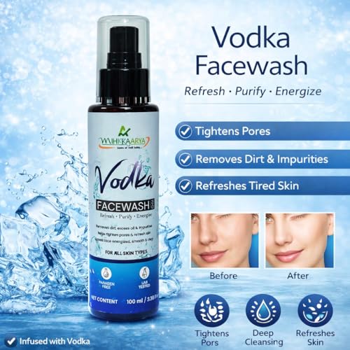 Image of Vodka Face Wash for Men & Women - 100ml | Deep Cleansing & Refreshing Skincare