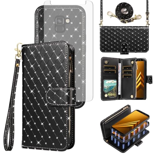 Coque Samsung Galaxy A8 2018 antichoc Asuwish protection noire boutons