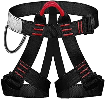 ENJOHOS Climbing Harness, Waist Hip Protection Seat Belt, Half Body Safety Belt for Tree Rock Climbing, Mountaineering, Fire Rescue, Higher Level Caving, Rappelling, Sport Climbing (Black)