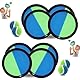 Klettballspiel für Kinder, Klettballspiel, Klettball Strandspielzeug, Klettballspiel Catch Ball Set, Kinder Spaß im Freien Spiel,mit 8 Schläger und 4 Bälle, für Party, Garten, Innen und Außen