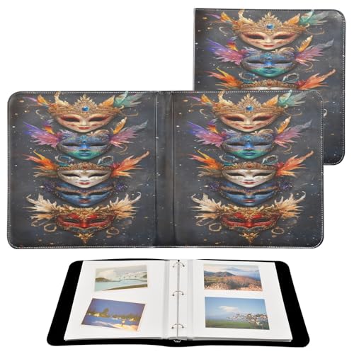 Álbum de Fotos Autoadhesivo Scrapbook DIY Carnaval Mardi Gras Máscaras 3 Anillas 40 Páginas 8x10 para Recuerdos miniatura 2