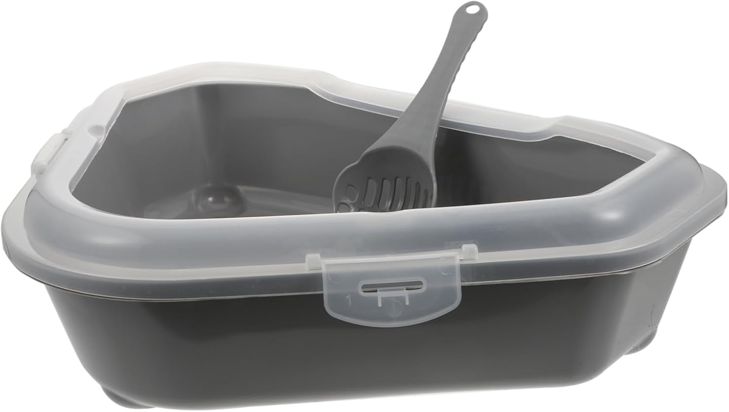 YARNOW Detachable Cat Litter Box Splash Guard Large Grey Enclosed Design for Easy Cleaning and for Indoor Use and Pet Convenience