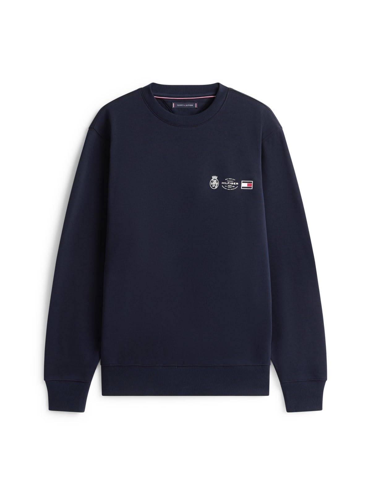 Tommy Hilfiger Męski SMALL CREST OUTLINE CREW NECK MW0MW40863 Pulower Bluza, niebieski, L, Niebieski (pustynne niebo), L