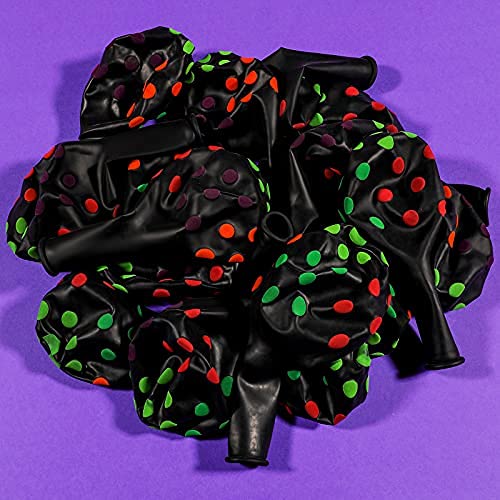 50 Pcs 12 Inch Neon Glow Balloons Glow In The Dark Balloons Uv Polka Dot Blacklight Balloons Fluorescent Latex Balloons For Birthday Wedding Neon Party Decorations Supplies #TOP5