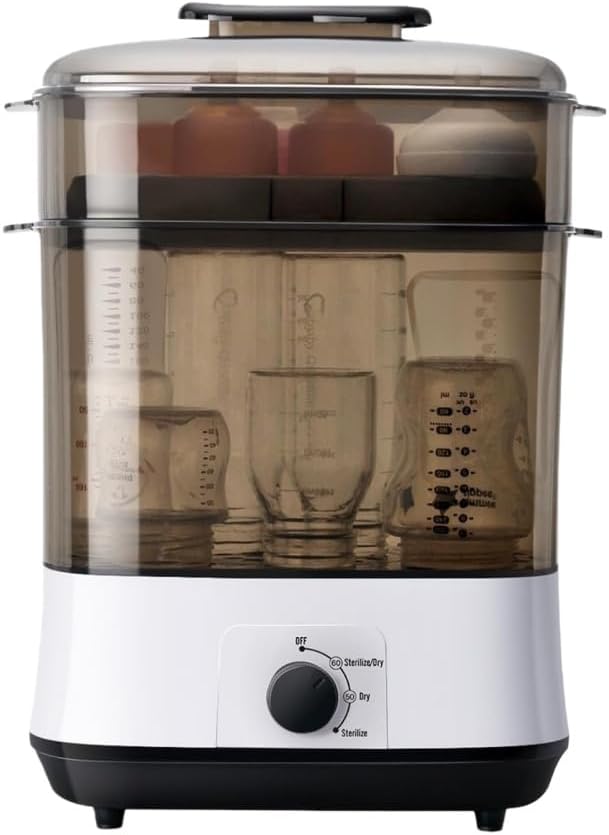 Baby Bottle Sterilizer, Large Capacity, Drying Function, Multifunctional Steam Sterilizer, Built-in Milk Warmer, Auto Power Off, Low Noise, Portable, Perfect for Washing and Storing Bottles