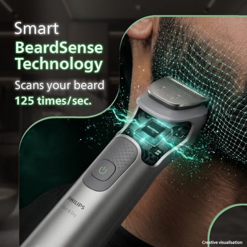 Image of Philips India's No.1 Men's Trimmer* | Effortless styling | BeardSense Technology | All-in-One Grooming Kit- Face, Head, Body | 120min runtime | IPX7 Waterproof | 5yr warranty* | MG5932