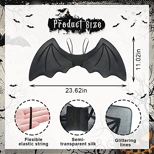 Alibbon Bat Wings Costume Black Chiffon Bat Wings Clothes For Women Children Boys Girls, Bat Wings Dress Up Accessories For Halloween Party Cosplay Costume Holiday Decorations #TOP1