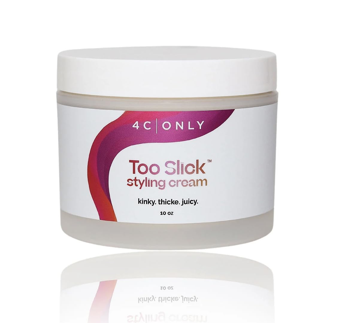 4C ONLY Too Slick Styling Cream 10 oz Jar - Salon Quality Curl Cream for Curly Hair, Hair Cream for Black Women and Men, Natural Hair Products