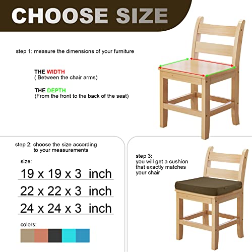 Pcinfuns Patio Chair Cushion 19 X 19 Inch Outdoor Seat Cushions For Patio Furniture Garden Sofa Couch Chair Pads With Adjustable Straps Set Of 2, Deep Coffee #TOP3