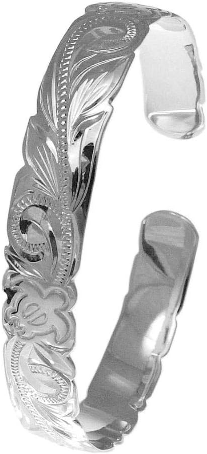 Arthur's Jewelry 925 Sterling Silver Hawaiian Scroll Honu Turtle Engraved Open Cuff Bangle