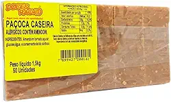 Paçoca Caseira 50 Unidades 1,5 Kg Doces Rachid
