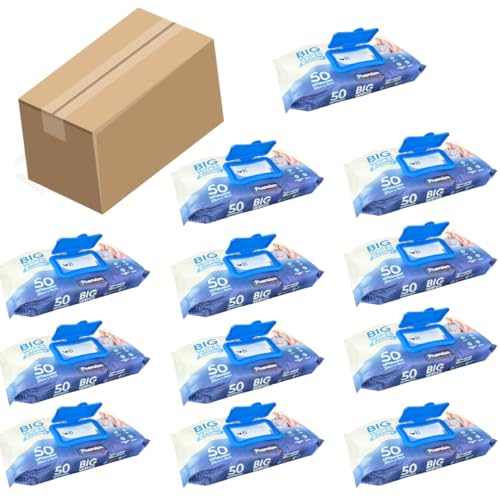 Lenços Umedecidos Toalha Geriátrica Adulto C/Tampa Kit 12pc