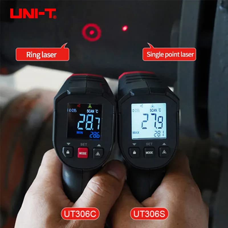 UNI-T Uni-Trend Industrial Thermometer Digital Thermometer UT306S Non-Contact Industrial Infrared Laser Temperature Meter Temperature Gun Tester-50-500(UT306S)